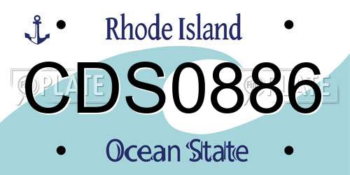 CDS0886 Rhode Island License Plate