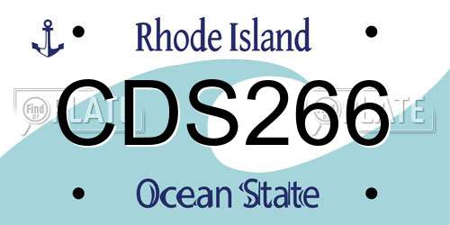 CDS266 Rhode Island License Plate
