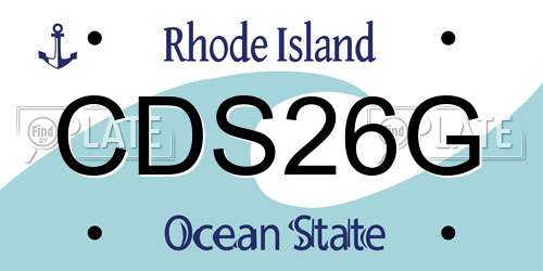 CDS26G Rhode Island License Plate