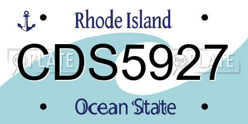 CDS5927 Rhode Island License Plate