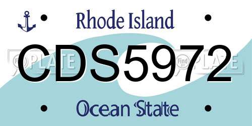 CDS5972 Rhode Island License Plate