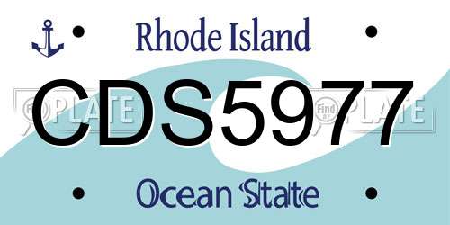 CDS5977 Rhode Island License Plate