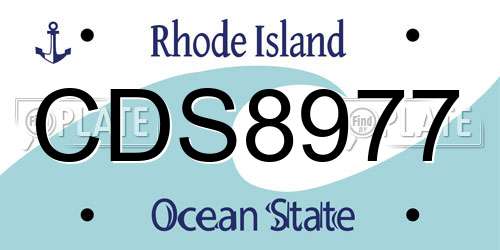 CDS8977 Rhode Island License Plate