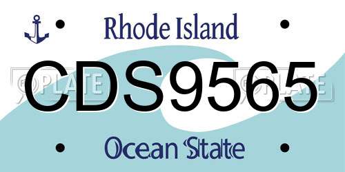 CDS9565 Rhode Island License Plate