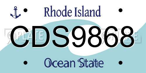 CDS9868 Rhode Island License Plate