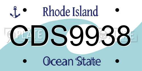 CDS9938 Rhode Island License Plate