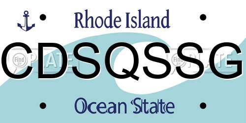 CDSQSSG Rhode Island License Plate