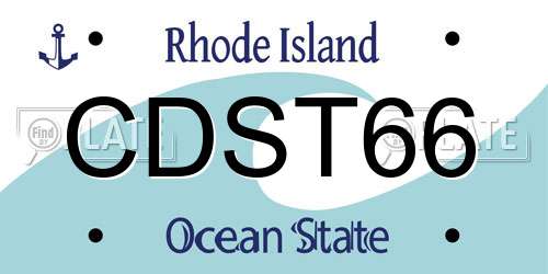 CDST66 Rhode Island License Plate