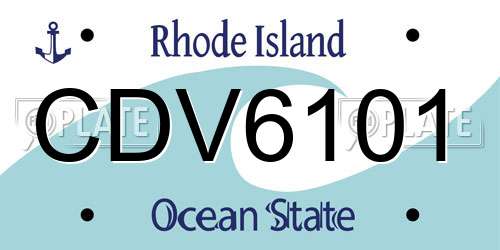 CDV6101 Rhode Island License Plate