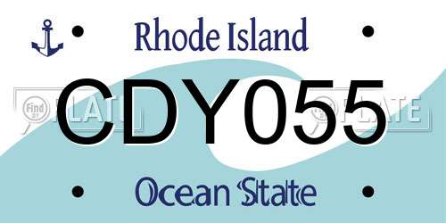 CDY055 Rhode Island License Plate