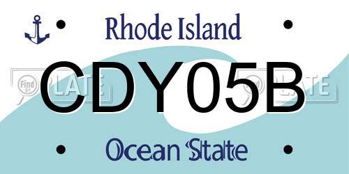 CDY05B Rhode Island License Plate