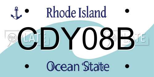 CDY08B Rhode Island License Plate