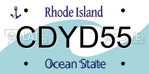 CDYD55 Rhode Island License Plate