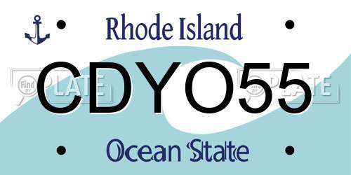 CDYO55 Rhode Island License Plate