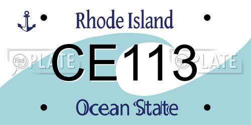 CE113 Rhode Island License Plate