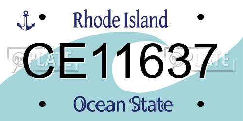 CE11637 Rhode Island License Plate
