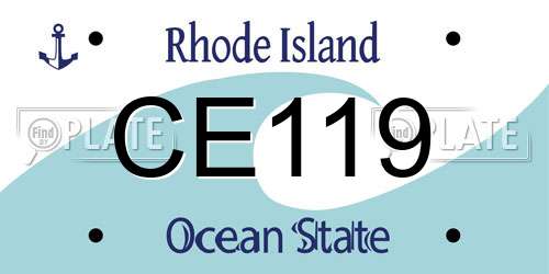 CE119 Rhode Island License Plate