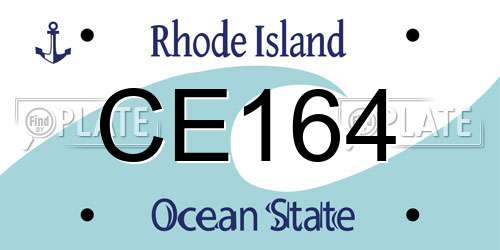 CE164 Rhode Island License Plate