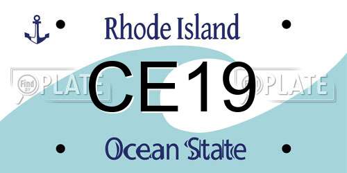 CE19 Rhode Island License Plate