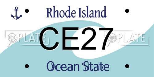 CE27 Rhode Island License Plate