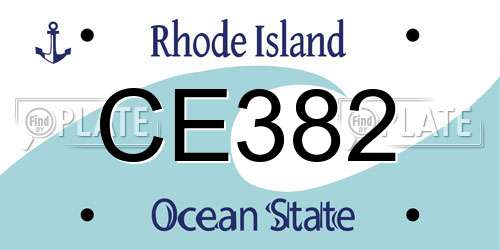 CE382 Rhode Island License Plate