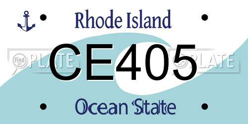 CE405 Rhode Island License Plate