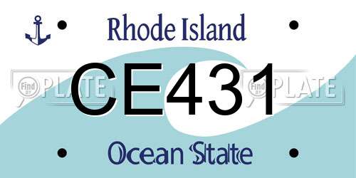CE431 Rhode Island License Plate
