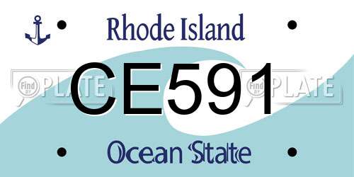 CE591 Rhode Island License Plate