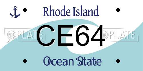 CE64 Rhode Island License Plate