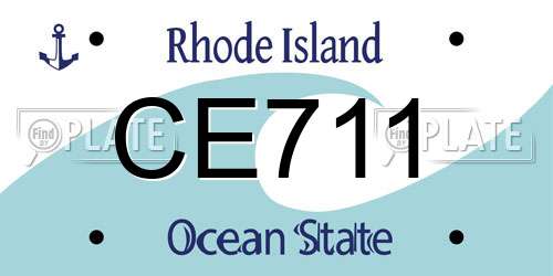 CE711 Rhode Island License Plate