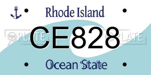 CE828 Rhode Island License Plate