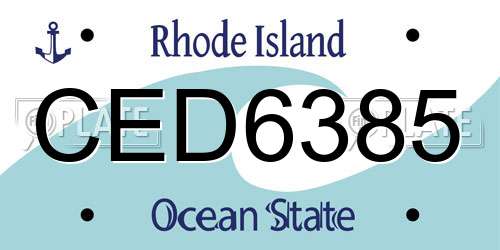 CED6385 Rhode Island License Plate