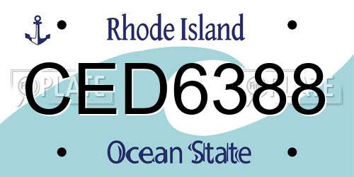 CED6388 Rhode Island License Plate