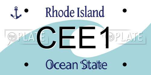CEE1 Rhode Island License Plate