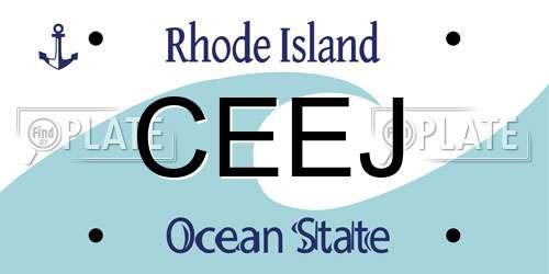CEEJ Rhode Island License Plate