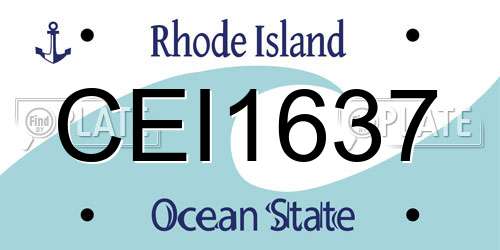 CEI1637 Rhode Island License Plate