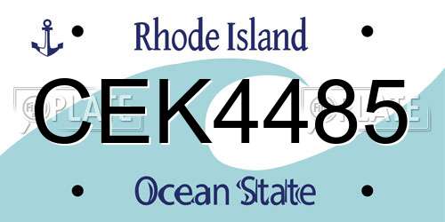 CEK4485 Rhode Island License Plate