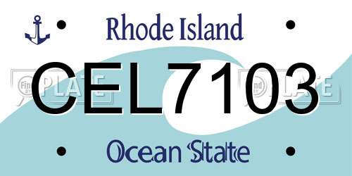 CEL7103 Rhode Island License Plate