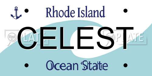 CELEST Rhode Island License Plate