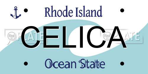 CELICA Rhode Island License Plate