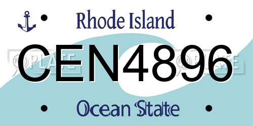 CEN4896 Rhode Island License Plate