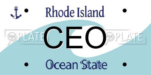 CEO Rhode Island License Plate