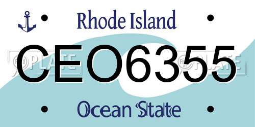 CEO6355 Rhode Island License Plate