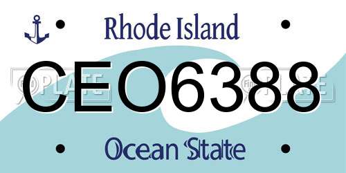 CEO6388 Rhode Island License Plate