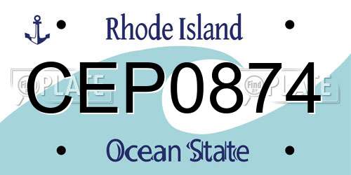 CEP0874 Rhode Island License Plate