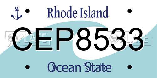 CEP8533 Rhode Island License Plate