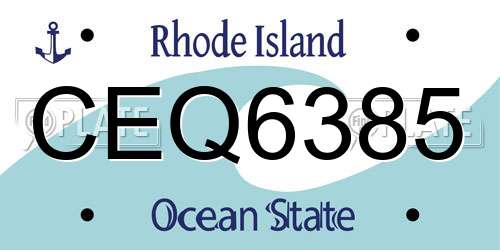 CEQ6385 Rhode Island License Plate