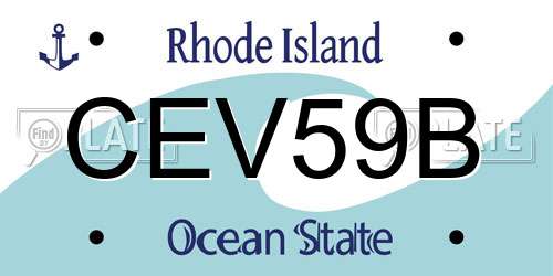 CEV59B Rhode Island License Plate
