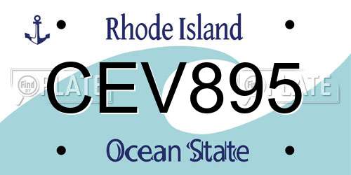 CEV895 Rhode Island License Plate