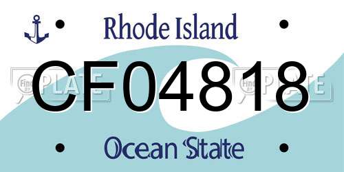 CF04818 Rhode Island License Plate